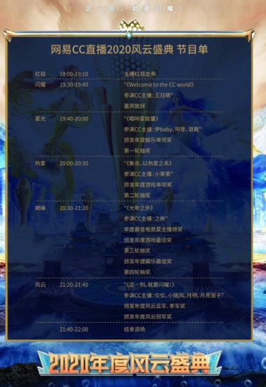 今夜盛大启幕! CC直播2020年度风云盛典暨闪耀之夜